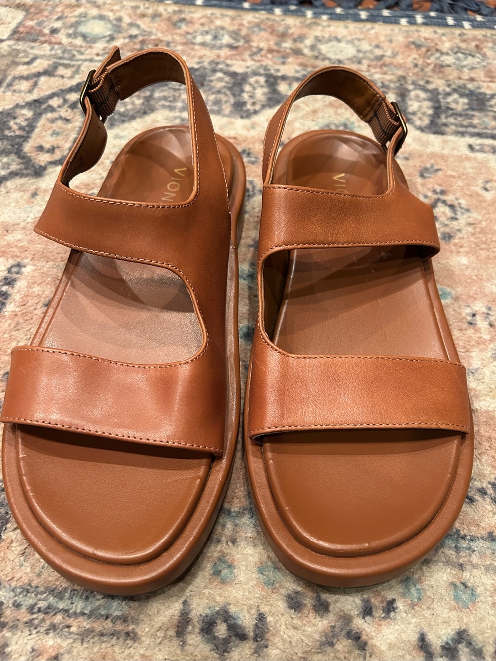 Vionic Tan Leather Double-Strap Slingback Sandal - Picture 10 of 15